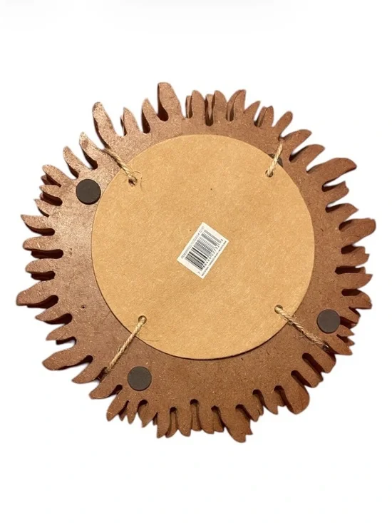 Pair of Decorative Sunburst Carved Wood Trivets - Picture 2 of 2